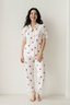 BLS | Short sleeves with long pants Pajama Set With Lace | White | Best Price in Pakistan original skincare product Pakistan