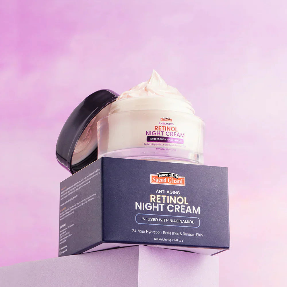 Saeed Ghani | Anti Aging Retinol Night Cream | Best Price in Pakistan original skincare product Pakistan