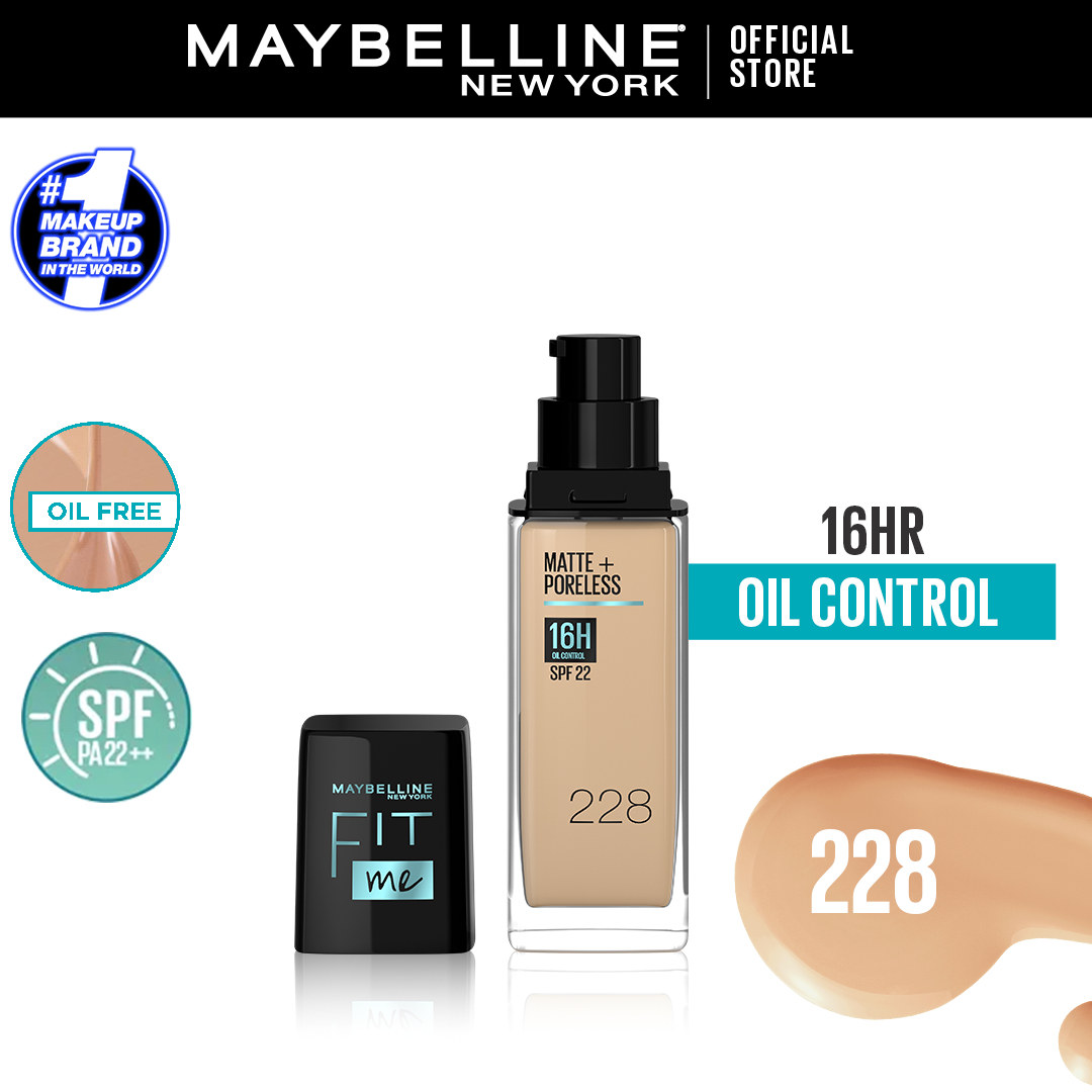 Maybelline Ny New Fit Me Matte + Poreless Liquid Foundation Spf 22 | 228 Soft Tan 30Ml | For Normal To Oily Skin | Best Price in Pakistan original skincare product Pakistan