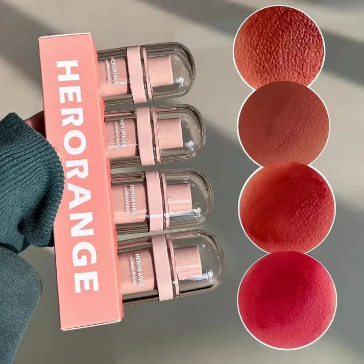 Facial Beauty | Cold Brown Creamy Lip Glaze Set | HR453 | 4 X 2G | Best Price in Pakistan original skincare product Pakistan