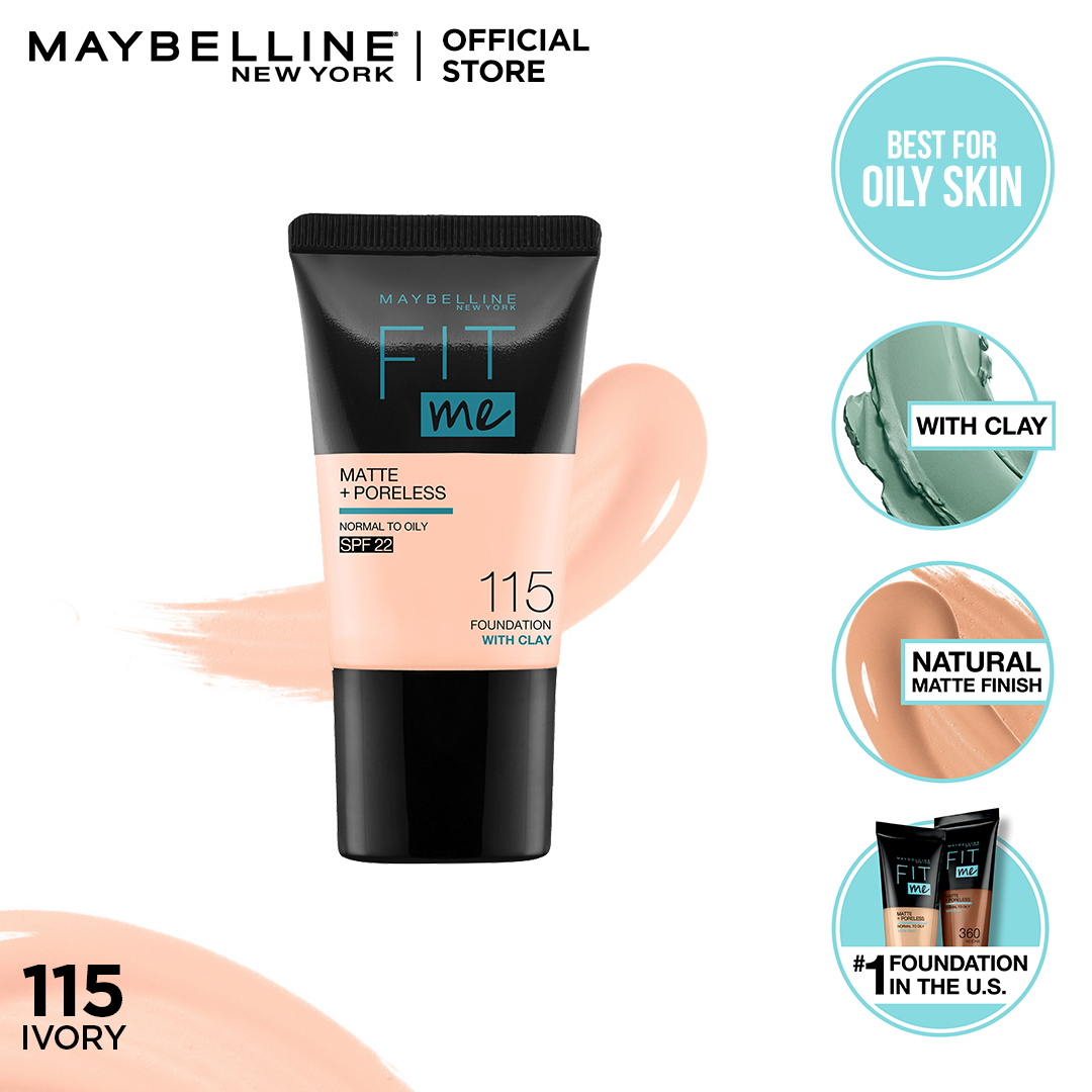 Maybelline New York Fit Me Matte & Poreless Liquid Foundation 18Ml Mini Tube | 115 Ivory | For Normal To Oily Skin | Best Price in Pakistan original skincare product Pakistan Main image
