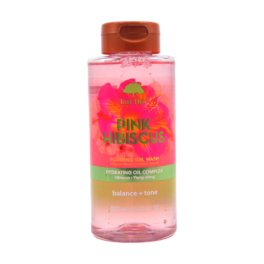 TREE HUT PINK HIBISCUS FOAMING GEL WASH 532ML | Best Price in Pakistan original skincare product Pakistan مرکزی تصویر