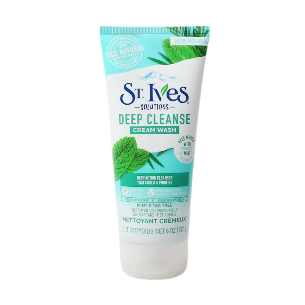 St. Ives |  Deep Cleanse Mint & Tea Tree Cream Face Wash | 170g | Best Price in Pakistan original skincare product Pakistan