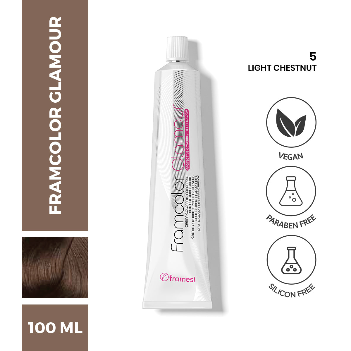 Framesi | FramColor Glamour | 5 Light Chestnut | Best Price in Pakistan original skincare product Pakistan مرکزی تصویر