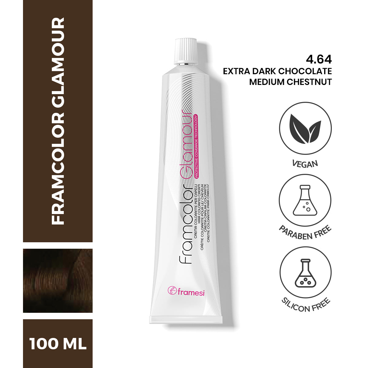Framesi | FramColor Glamour | 4.64 Extra Dark Chocolate Medium Chestnut | Best Price in Pakistan original skincare product Pakistan مرکزی تصویر