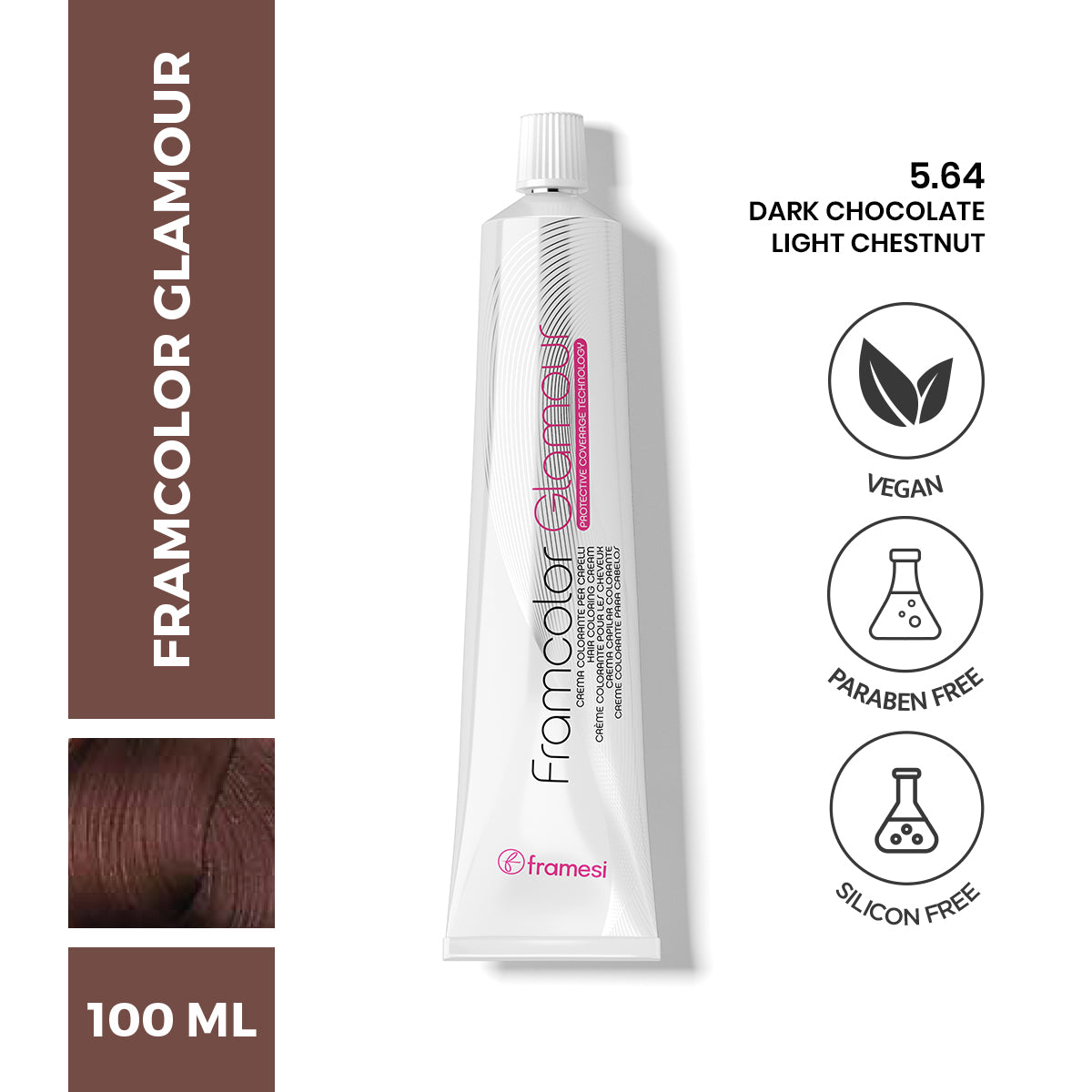 Framesi | FramColor Glamour | 5.64 Dark Chocolate Light Chestnut | Best Price in Pakistan original skincare product Pakistan مرکزی تصویر