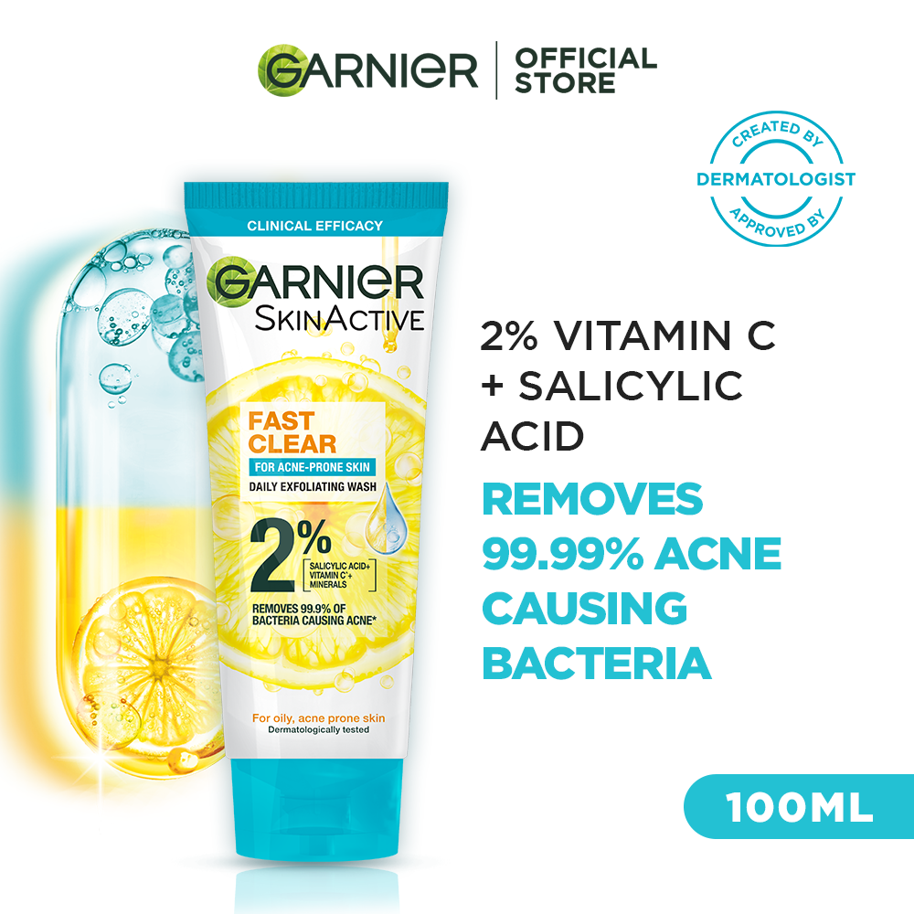 Garnier Fast Clear Facewash For Acne Prone Skin 100ml | Best Price in Pakistan original skincare product Pakistan Main image