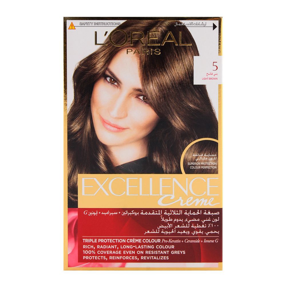 L'Oreal Paris Excellence Creme Hair Colour #5 Light Brown | Best Price in Pakistan original skincare product Pakistan Main image