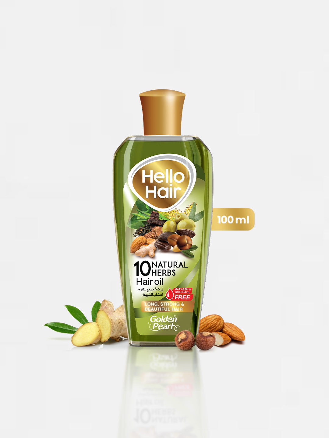 Golden Pearl Hello Hair 10 Natural Herbal Hair Oil | 100ml | Best Price in Pakistan original skincare product Pakistan