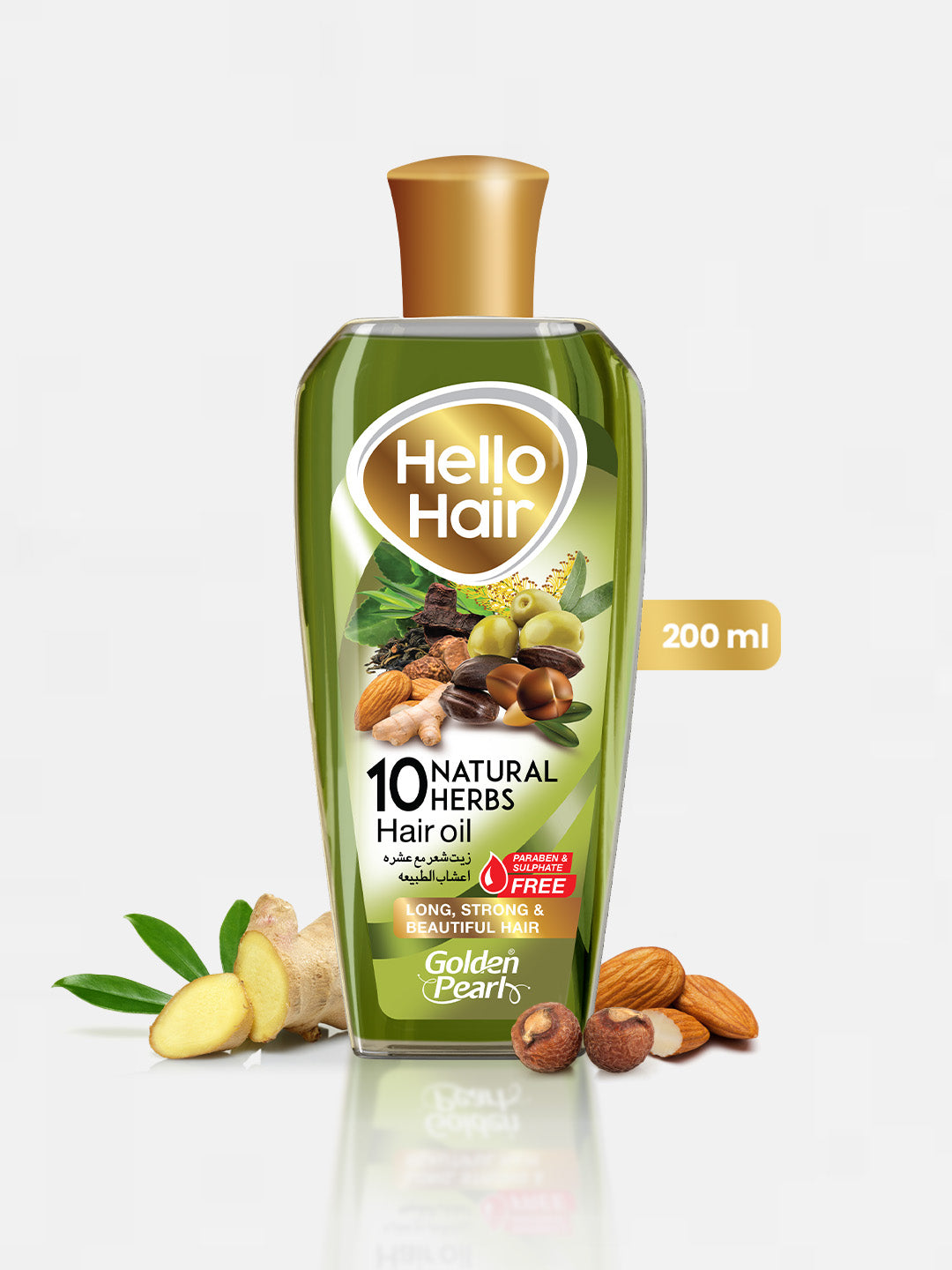 Golden Pearl Hello Hair 10 Natural Herbal Hair Oil | 200ml | Best Price in Pakistan original skincare product Pakistan Main image