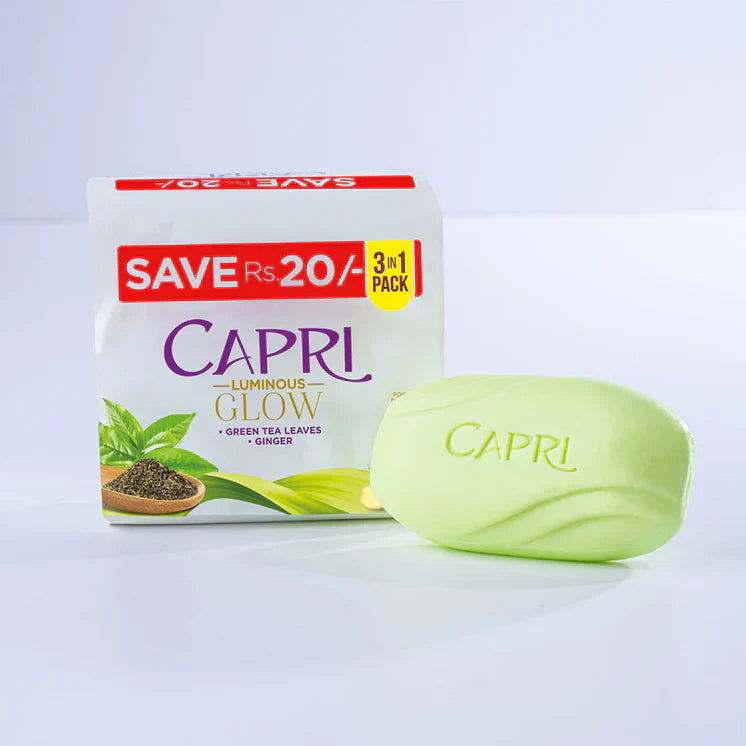Capri | Refreshing Purifying Green Tea Soap | 3 in 1 | 150g | Best Price in Pakistan original skincare product Pakistan