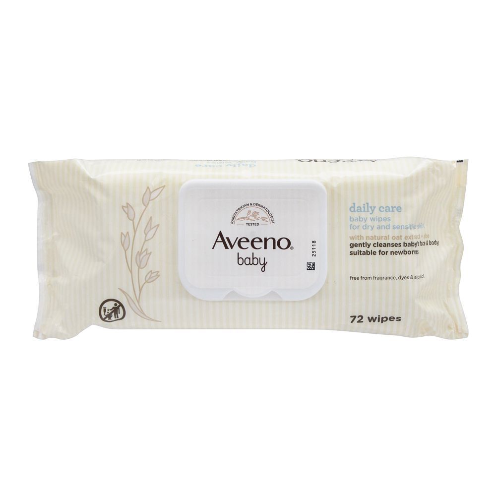 Aveeno Baby Wipes Daily Care For Dry & Sensitive Skin 72S | Best Price in Pakistan original skincare product Pakistan