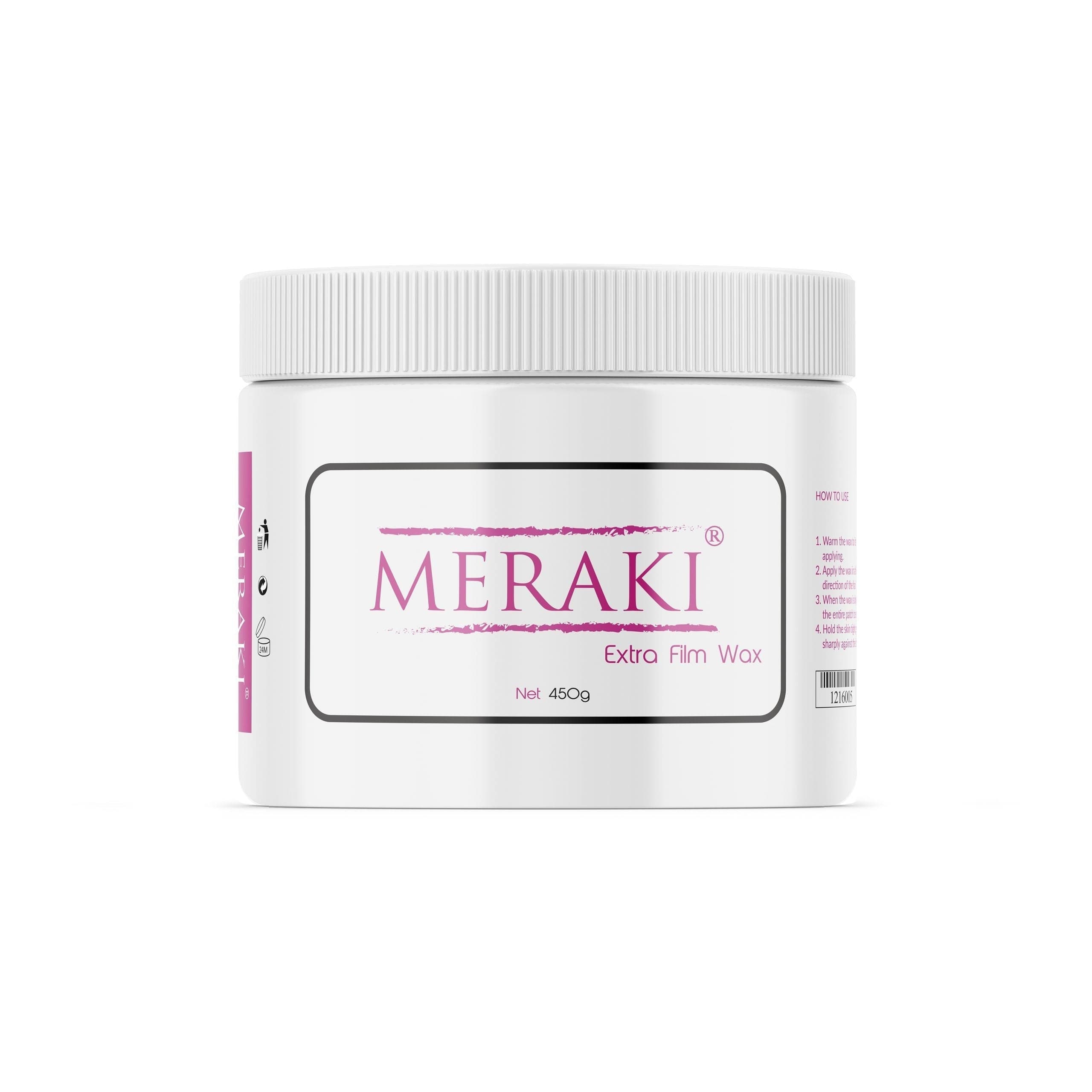 Meraki Stripless Extra Film Hard Wax In Jar 450G | Best Price in Pakistan original skincare product Pakistan