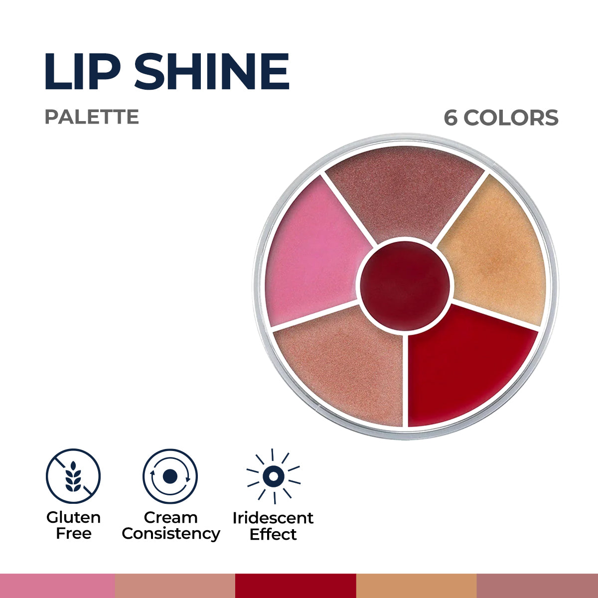 Kryolan | Lip Shine Palette | 6 Colors | Best Price in Pakistan original skincare product Pakistan