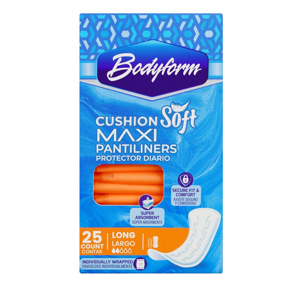 Bodyform Cushion Soft Long Maxi Pantiliners, 25-Pack | Best Price in Pakistan original skincare product Pakistan