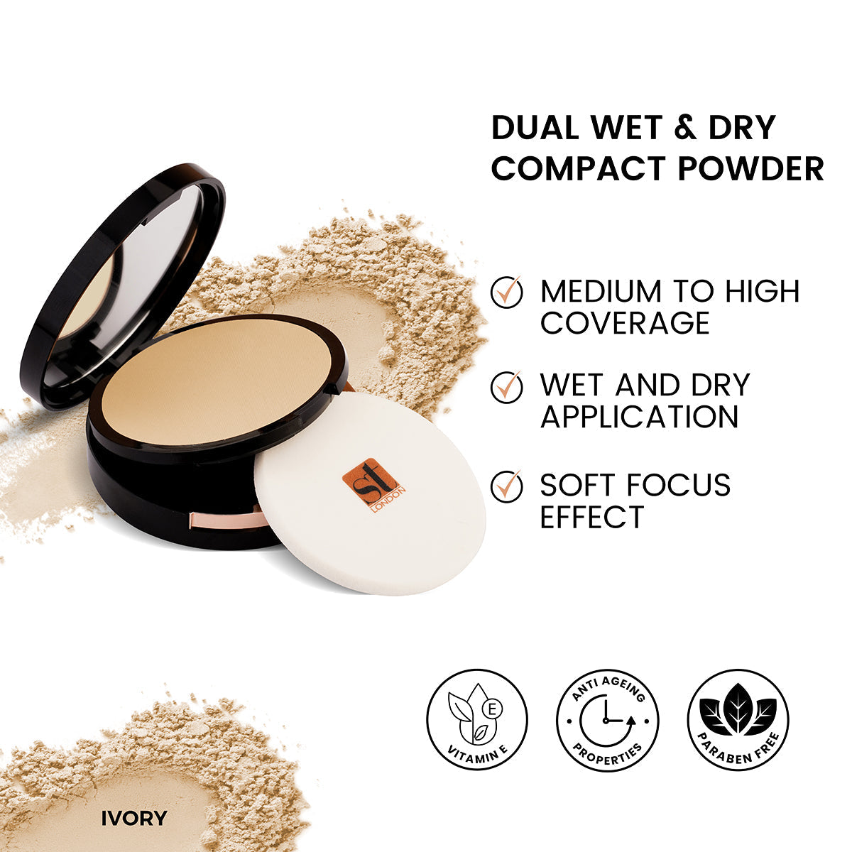 ST London | Dual Wet & Dry Compact Powder | Best Price in Pakistan original skincare product Pakistan مرکزی تصویر