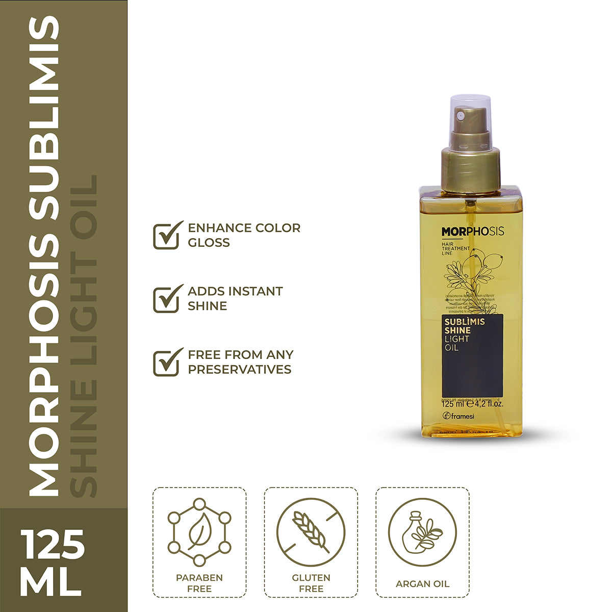 Framesi | Morphosis Sublimis Shine Light Oil 125 ml | Best Price in Pakistan original skincare product Pakistan مرکزی تصویر