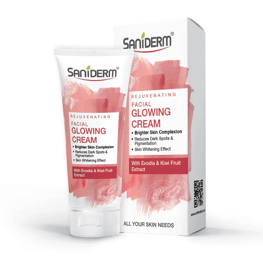 Saniderm Facial Glowing Cream With Evodia & Kiwi Fruit Extract | Best Price in Pakistan original skincare product Pakistan مرکزی تصویر
