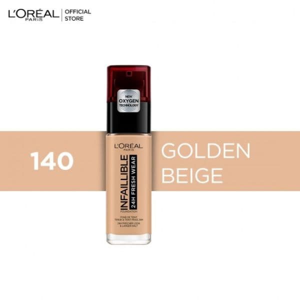 Loreal Infallible Liquid Foundation 24H Fresh Wear | 140 Golden Beige | Best Price in Pakistan original skincare product Pakistan