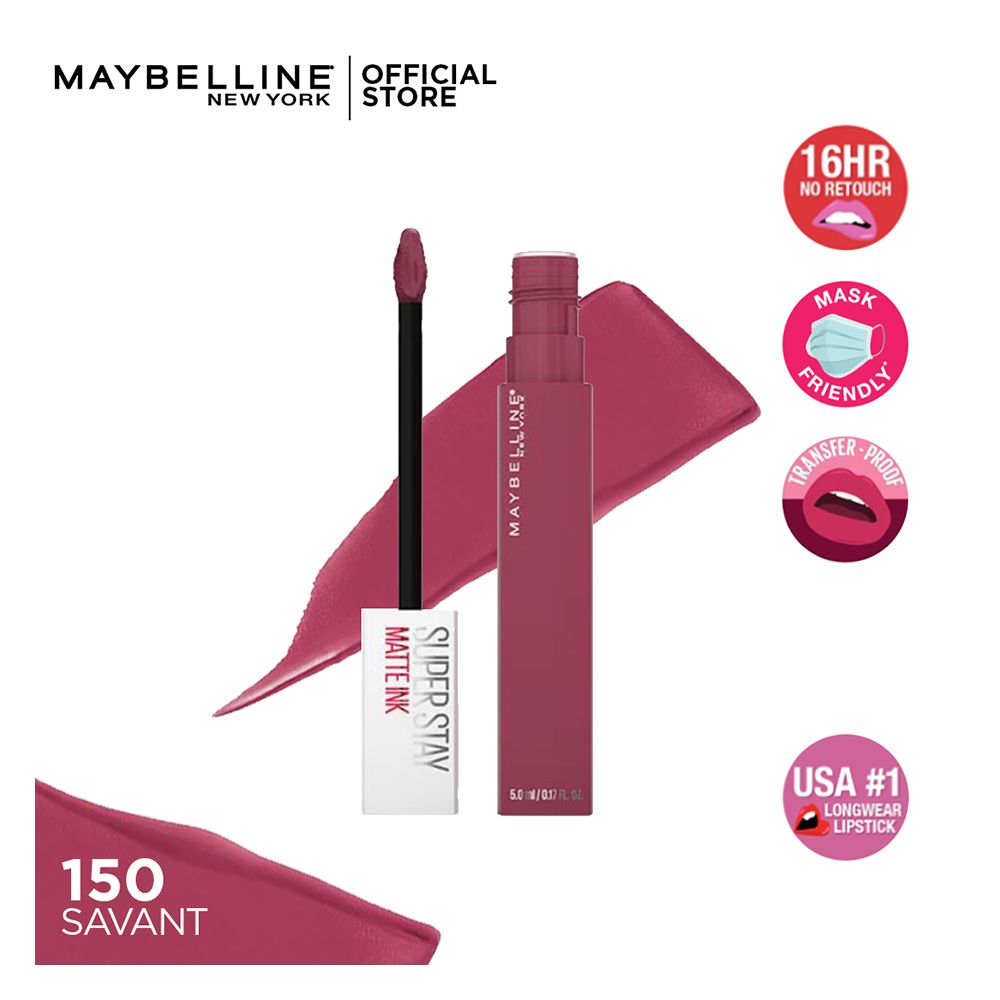 Maybelline New York- Super Stay Matte Ink Liquid Lipstick Pinks | 150 Savant | Best Price in Pakistan original skincare product Pakistan