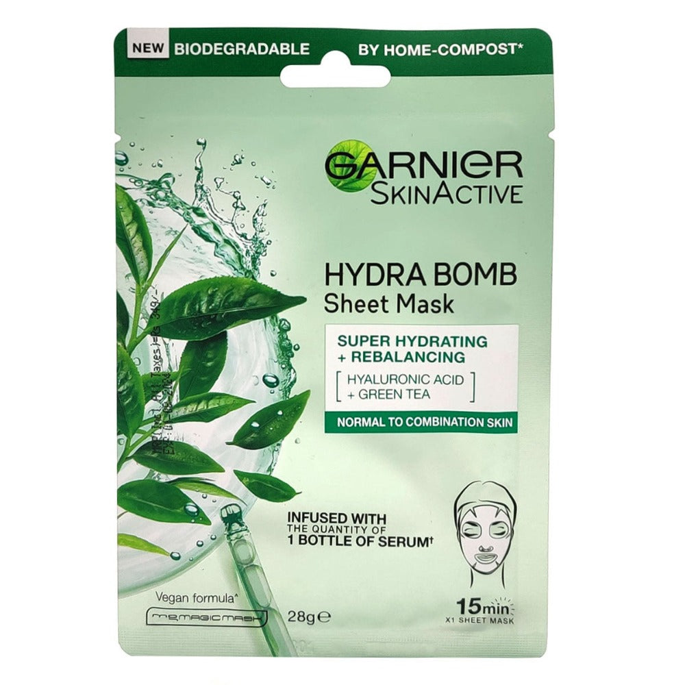 GARNIER HYDRA BOMB TISSUE MASK GREEN TEA 28 GM | Best Price in Pakistan original skincare product Pakistan Main image