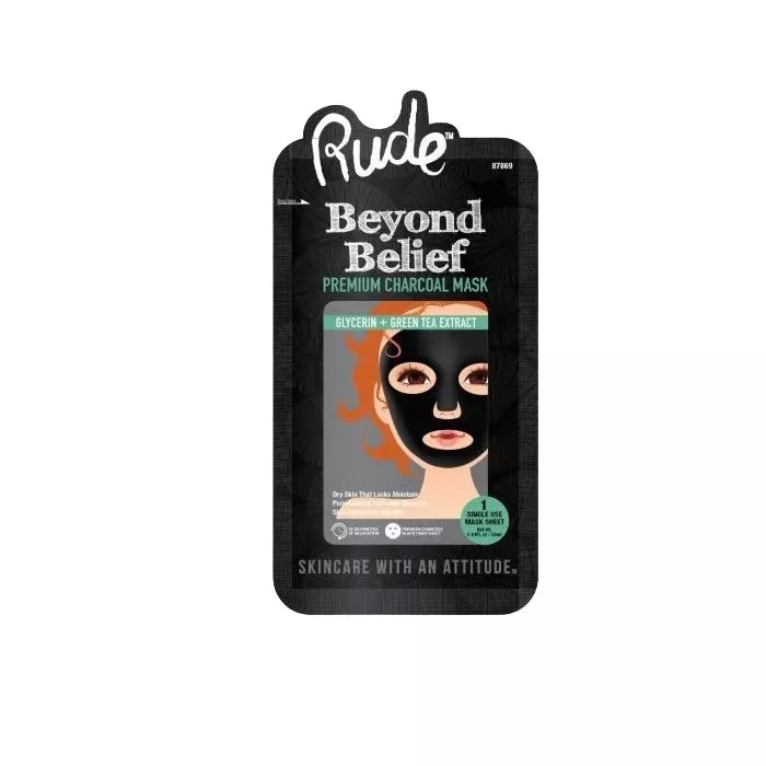 Rude Beyond Belief Purifying Charcoal Single Mask | Best Price in Pakistan original skincare product Pakistan
