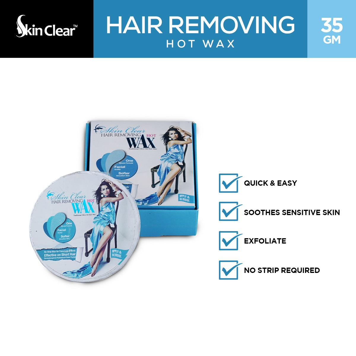 Skin Clear | Hair Removing Hot Wax | 35gm | Best Price in Pakistan original skincare product Pakistan