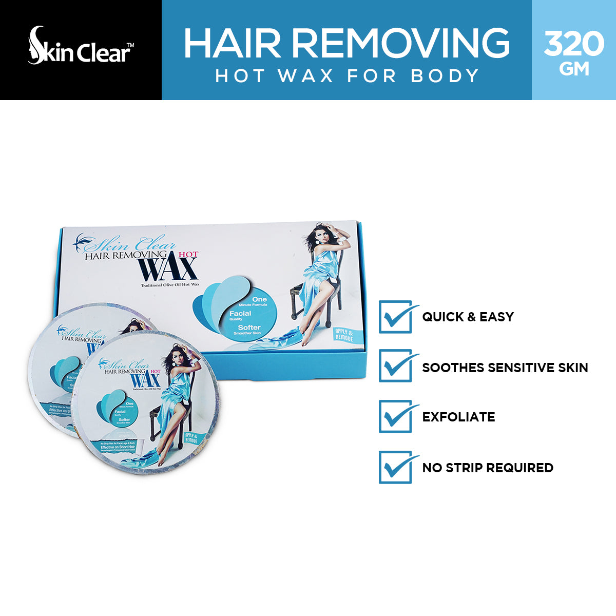 Skin Clear | Hair Removing Hot Wax For Body | 320gm | Best Price in Pakistan original skincare product Pakistan Main image