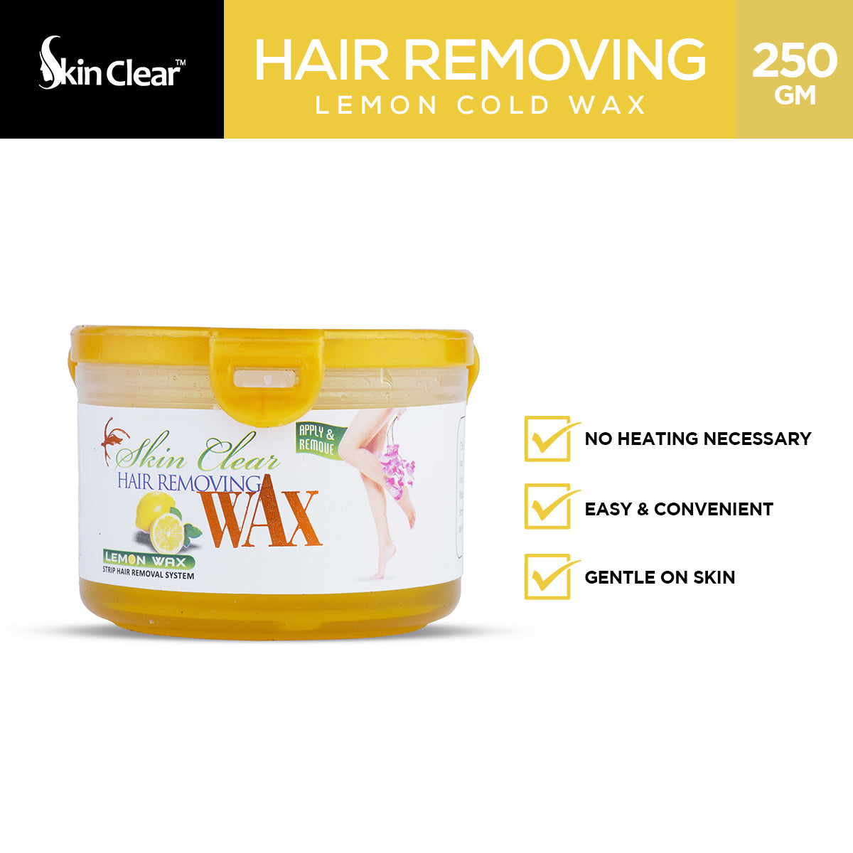 Skin Clear | Hair Removing Lemon Cold Wax | 250gm | Best Price in Pakistan original skincare product Pakistan