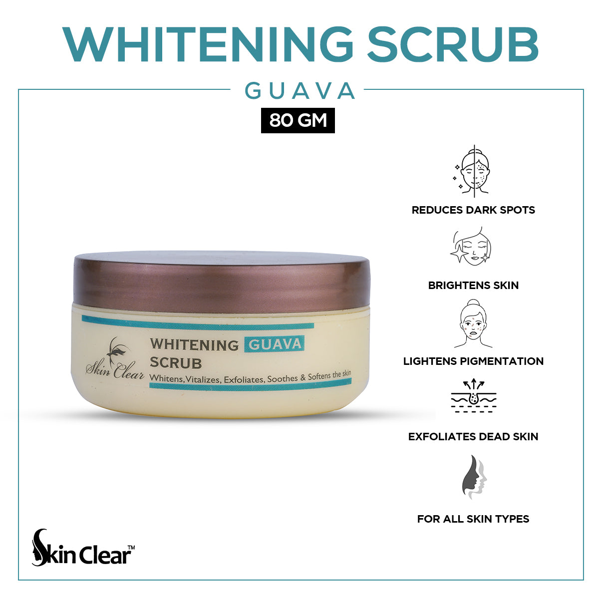Skin Clear | Whitening Guava Scrub | 80gm | Best Price in Pakistan original skincare product Pakistan