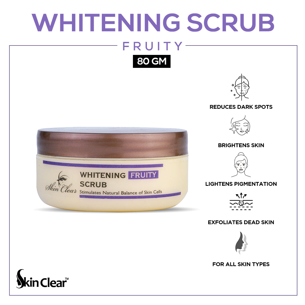 Skin Clear | Whitening Fruity Scrub | 80gm | Best Price in Pakistan original skincare product Pakistan