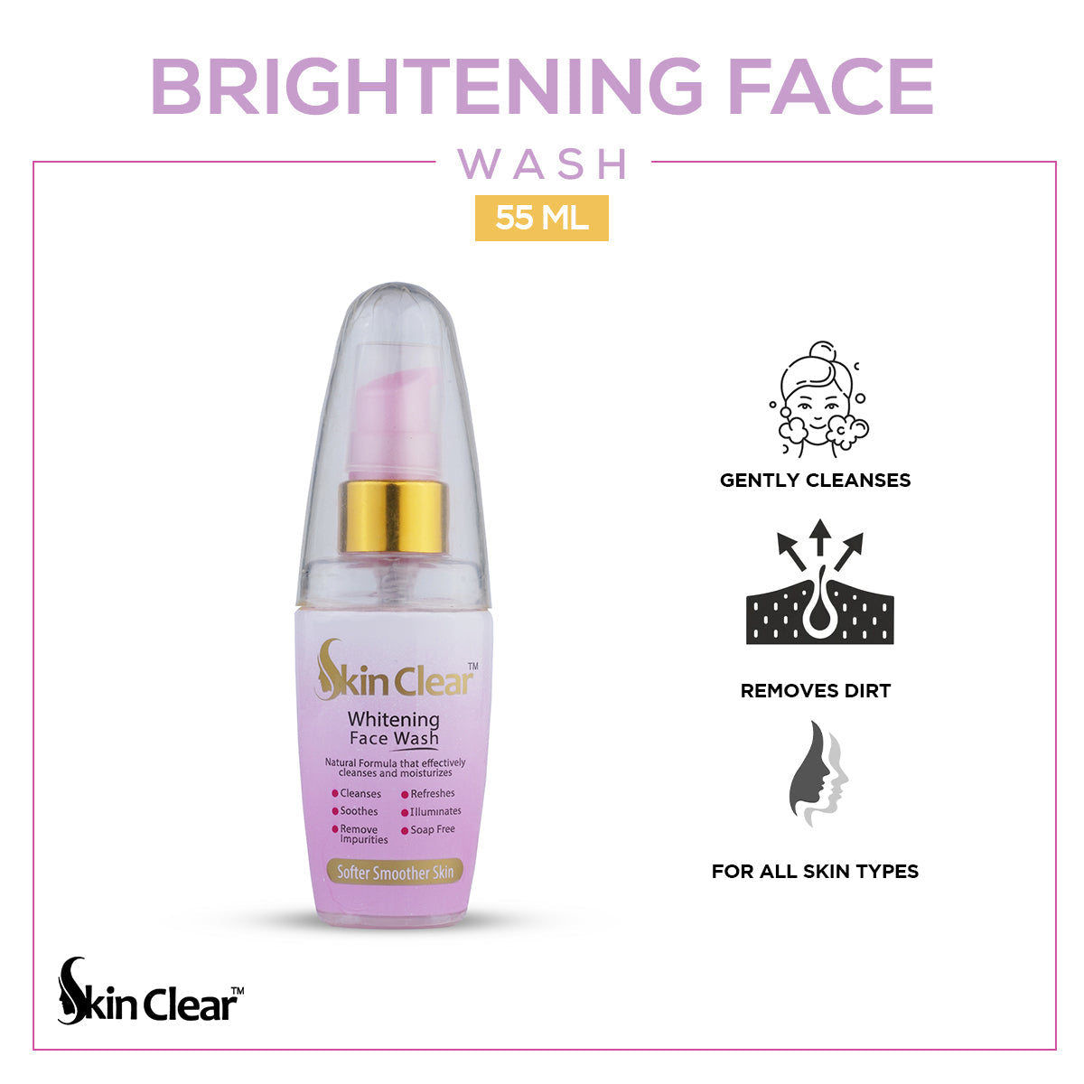 Skin Clear | Whitening Face Wash | 55ml | Best Price in Pakistan original skincare product Pakistan