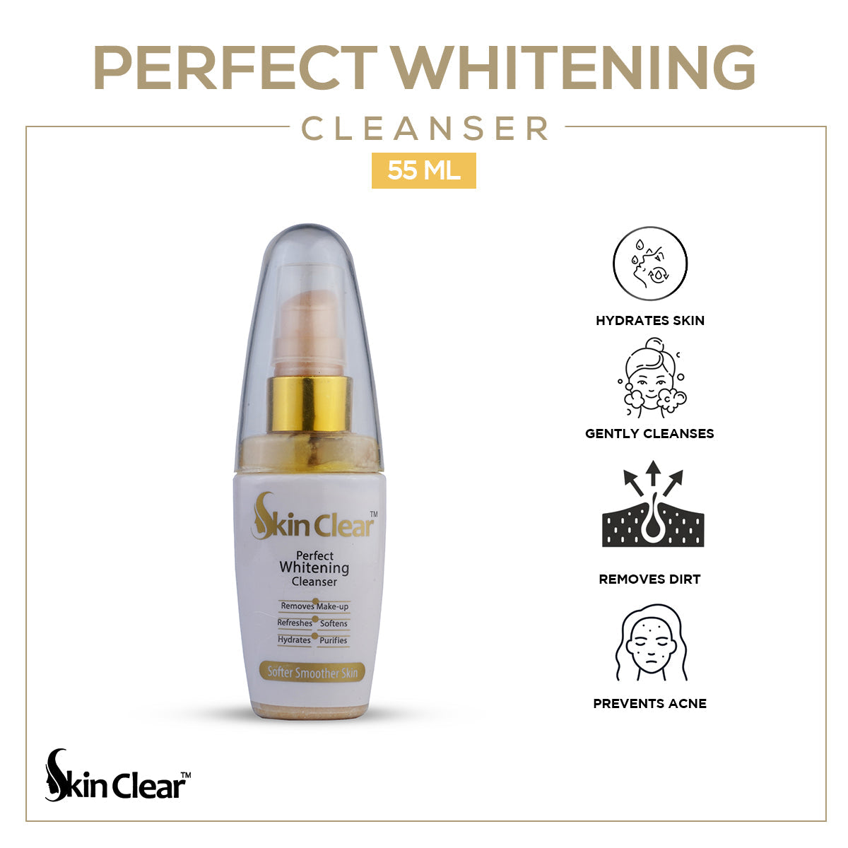 Skin Clear | Perfect Whitening Cleanser | 55ml | Best Price in Pakistan original skincare product Pakistan مرکزی تصویر