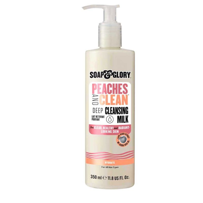 SOAP & GLORY PEACHES AND CLEAN DEEP CLEANSING MILK 350 ML | Best Price in Pakistan original skincare product Pakistan مرکزی تصویر