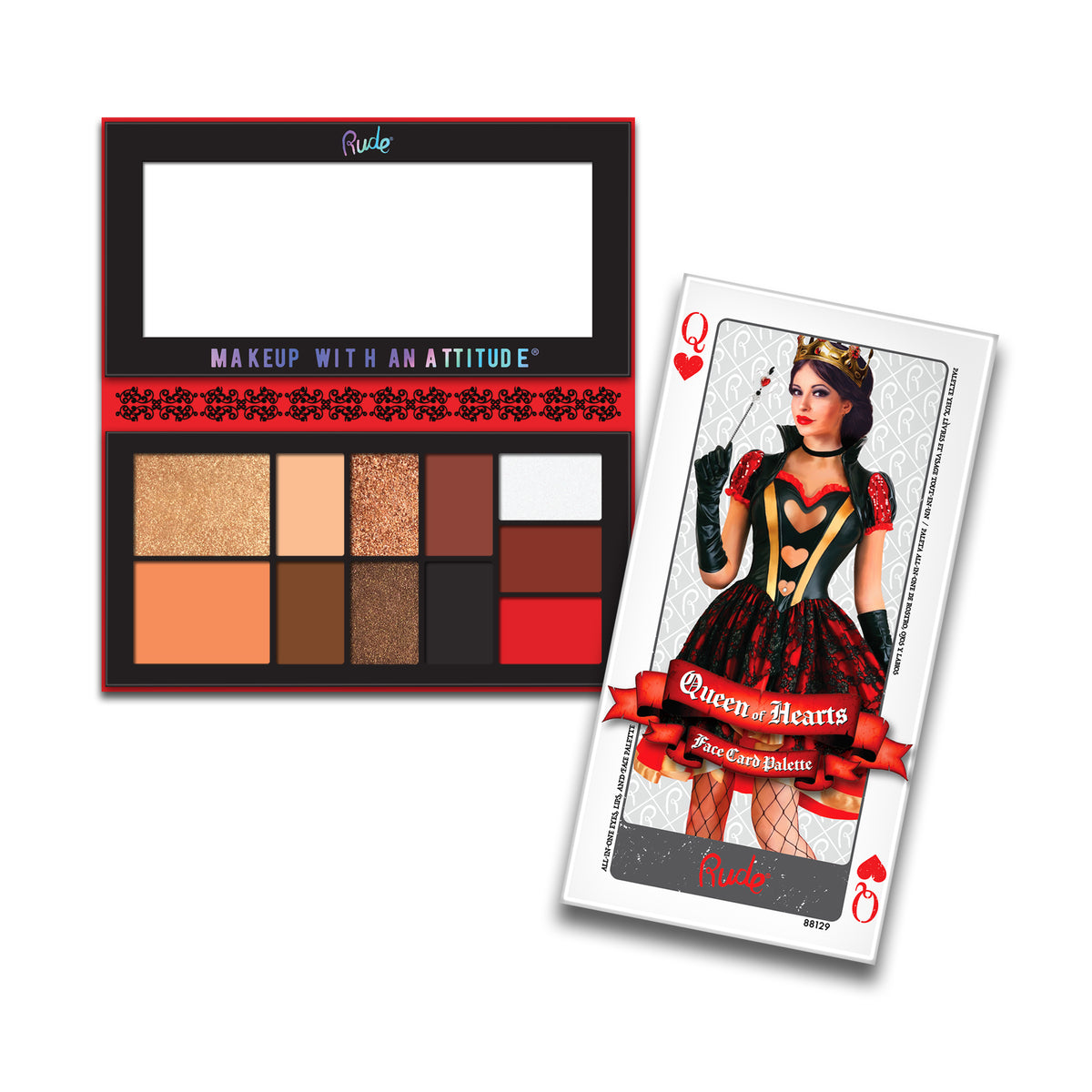 Rude Face Card Palette | Queen of Hearts | Best Price in Pakistan original skincare product Pakistan