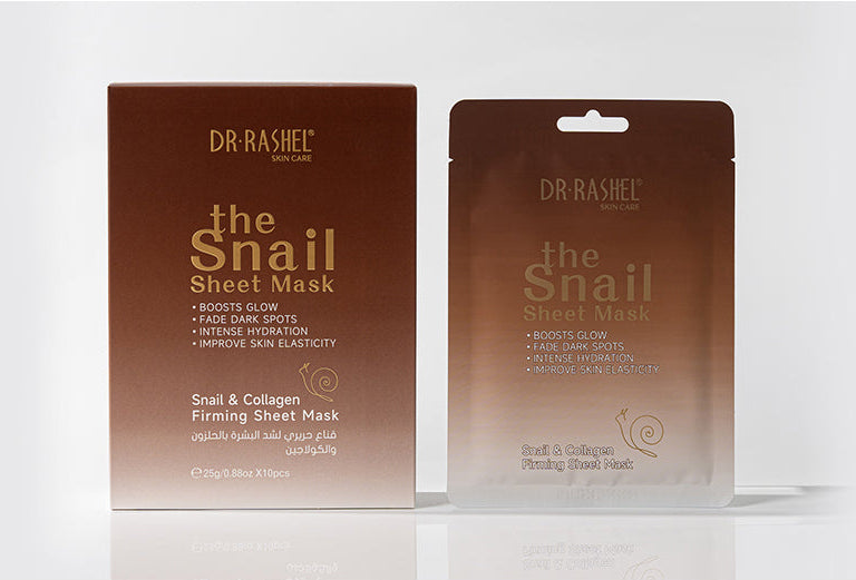 Dr Rashel | Snail & Collagen Firming Sheet Mask (Pack Of 10) | Best Price in Pakistan original skincare product Pakistan مرکزی تصویر