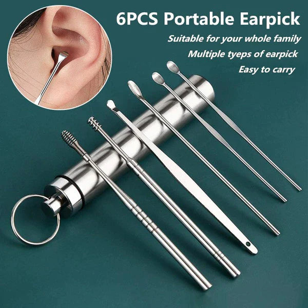 6pcs Set Stainless Steel Ear Picking Tool | Best Price in Pakistan original skincare product Pakistan Main image
