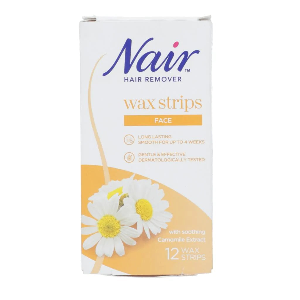 Nair Hair Remover Face Wax Strips Chamomile 12 S | Best Price in Pakistan original skincare product Pakistan