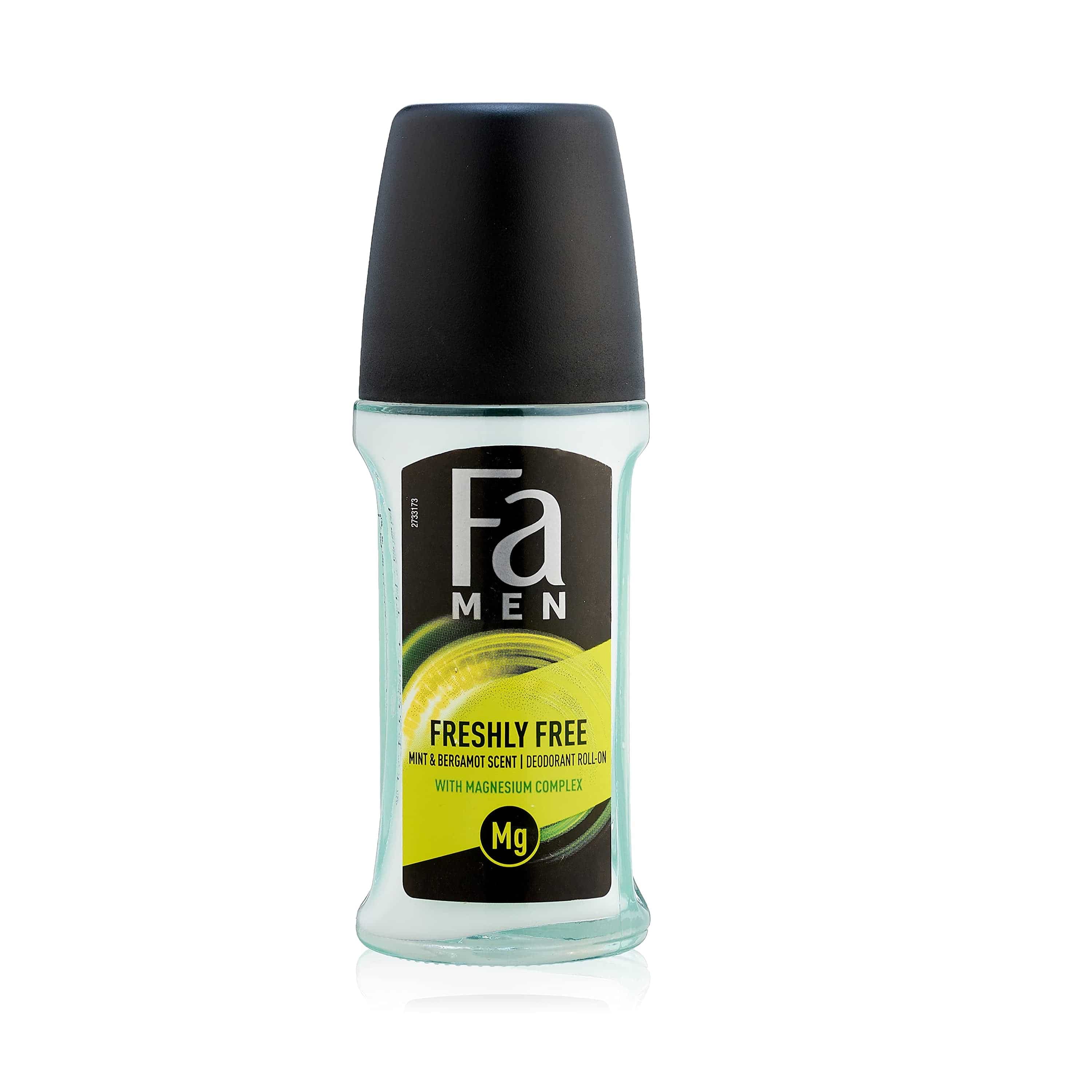 Fa Deodorant Roll On Men Freshly Free Mint & Bergamot Scent 50Ml | Best Price in Pakistan original skincare product Pakistan