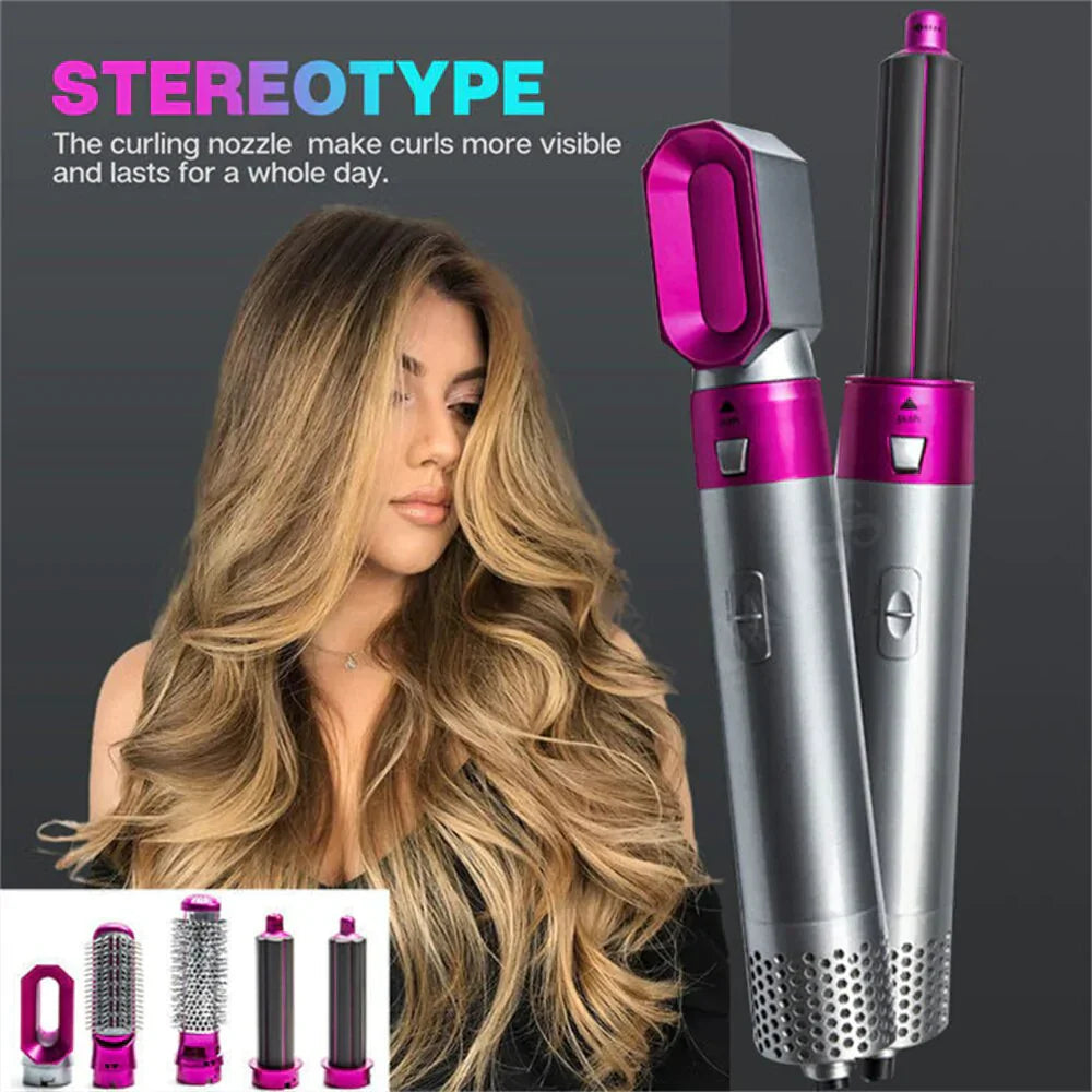 5 IN 1 HAIR DRYER HOT COMB SET HAIR CURLER WET DRY PROFESSIONAL CURLING IRON HAIR STRAIGHTENER STYLING | Best Price in Pakistan original skincare product Pakistan Main image
