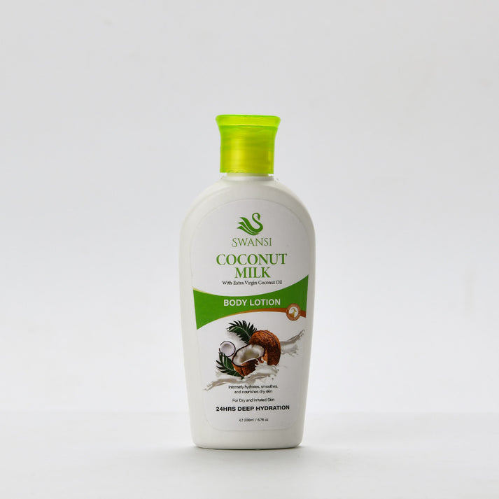 Swansi Coconut Milk Body Lotion 200ml | Best Price in Pakistan original skincare product Pakistan مرکزی تصویر