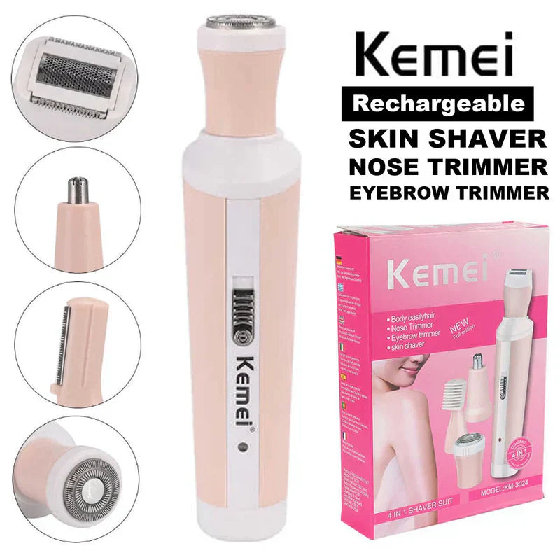 Kemei- KM-3024 Rechargeable Women Skin Shaver Suit 4 IN 1 | Best Price in Pakistan original skincare product Pakistan