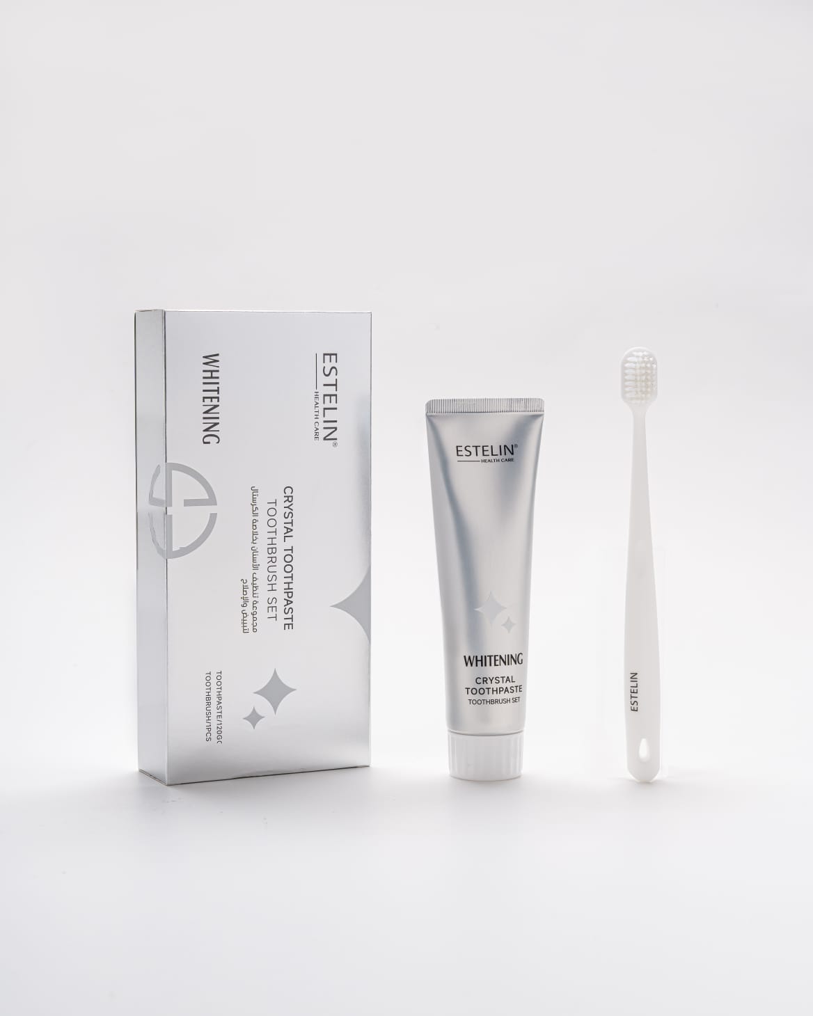 Estelin | Crystal  Whitening Toothpaste & Toothbrush Set | Best Price in Pakistan original skincare product Pakistan Main image