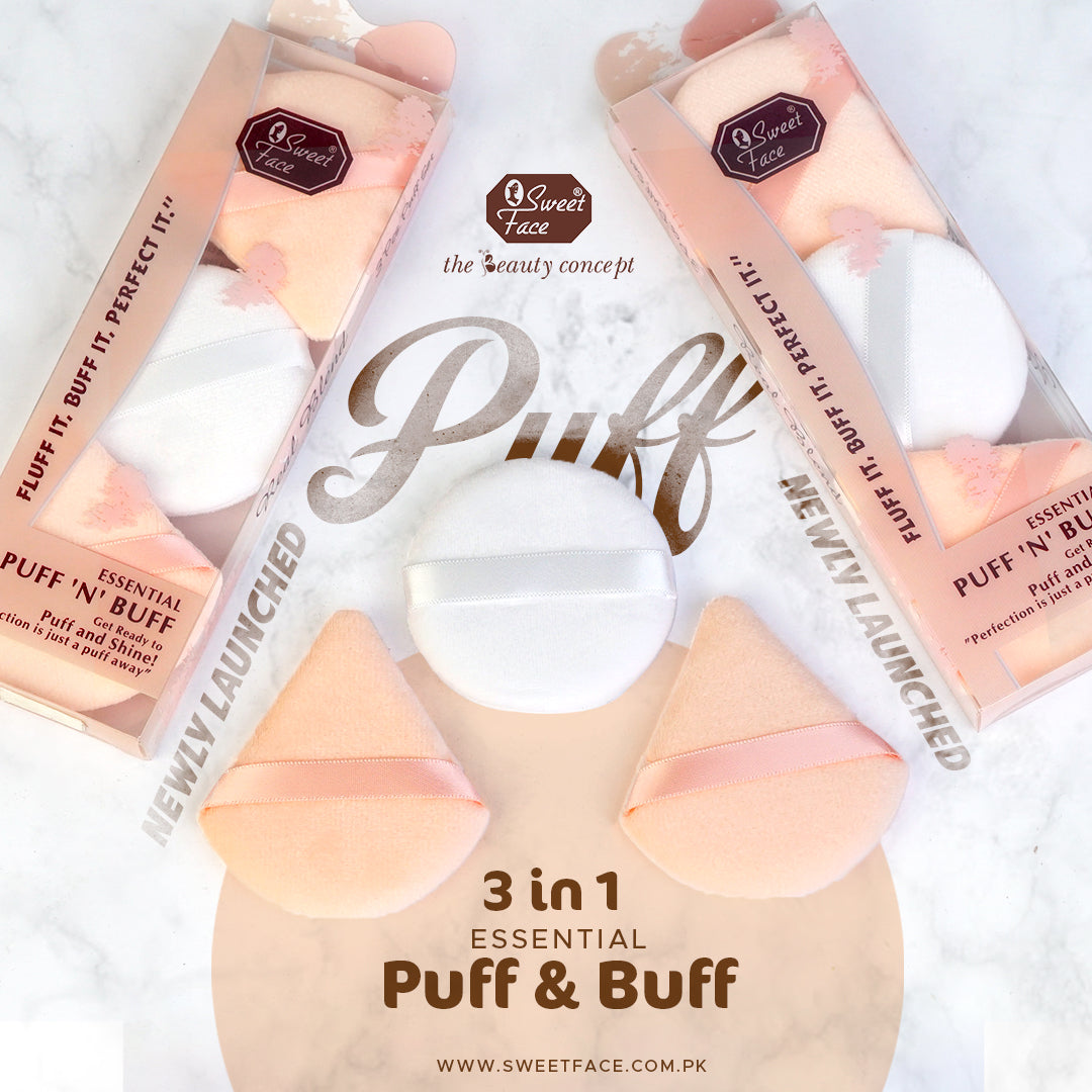 Sweetface | 3 In 1 Essential Puff & Buff | Best Price in Pakistan original skincare product Pakistan