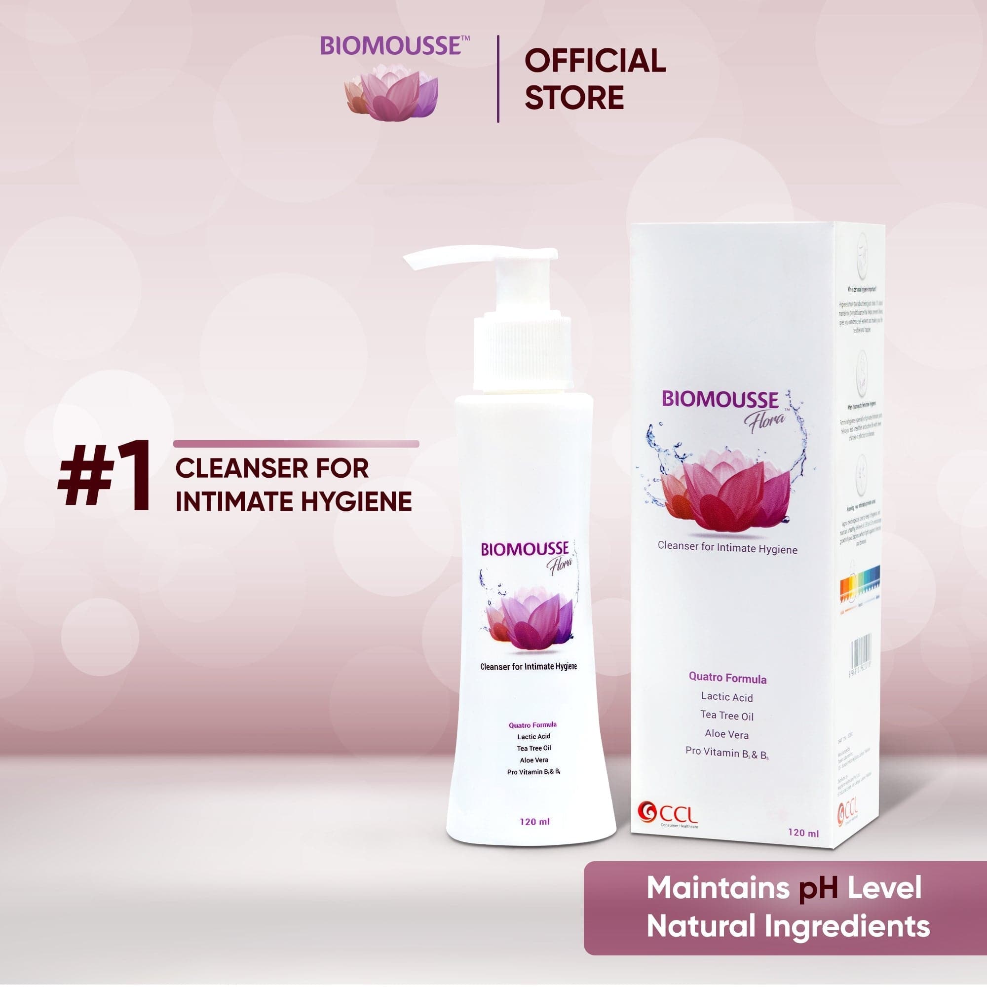 BioMousse Flora | Female Intimate Hygiene Wash Solution | 120ml | Best Price in Pakistan original skincare product Pakistan