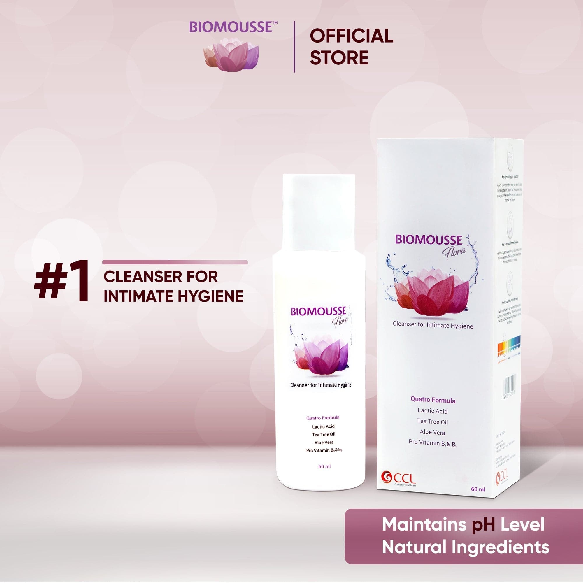 BioMousse Flora | Female Intimate Hygiene Wash Solution | 60ml | Best Price in Pakistan original skincare product Pakistan