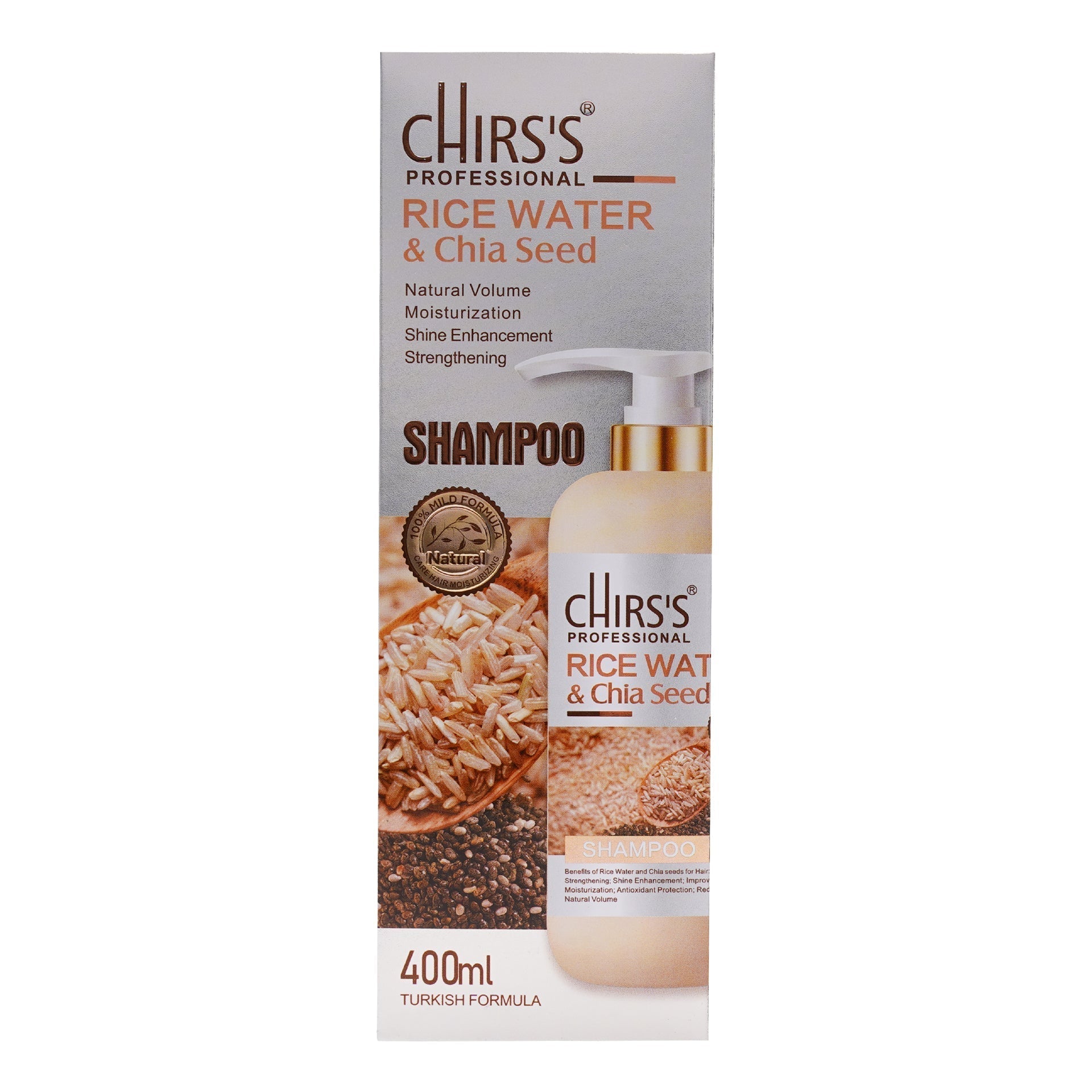 Chirs's | Rice Water & Chia Seed Shampoo | 400ml | Best Price in Pakistan original skincare product Pakistan Main image