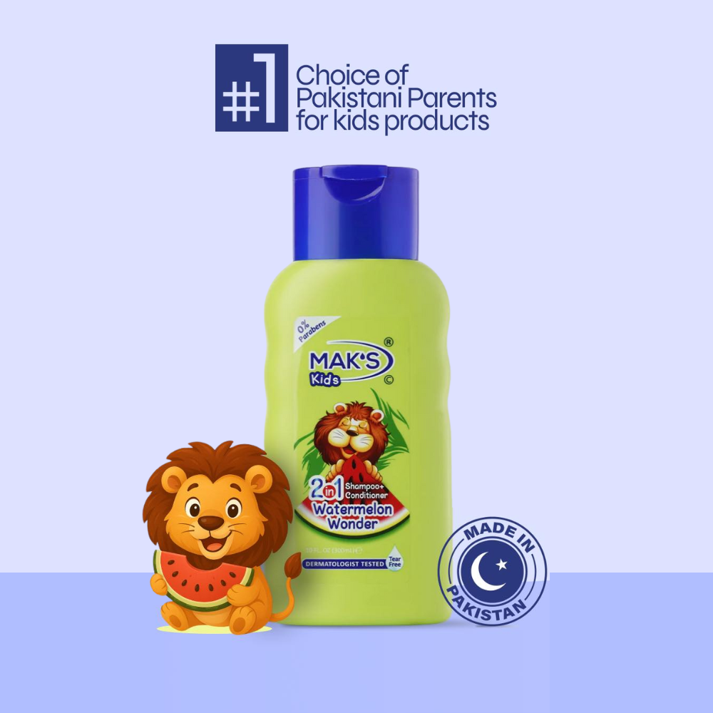 MAK’S Kids 2in1 Shampoo + Cond Watermelon Wonder 300ml | Best Price in Pakistan original skincare product Pakistan Main image