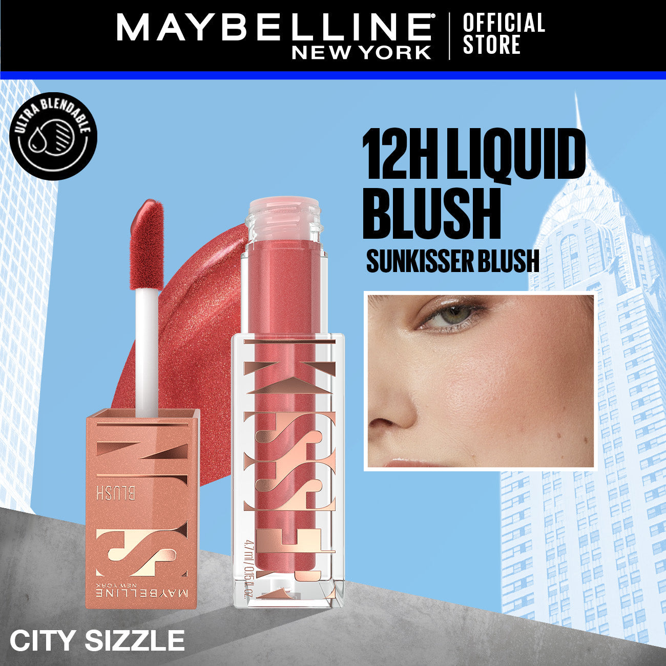 Maybelline | New York Sunkisser Liquid Glow Blush | Original City Sizzle 06 | Best Price in Pakistan original skincare product Pakistan مرکزی تصویر