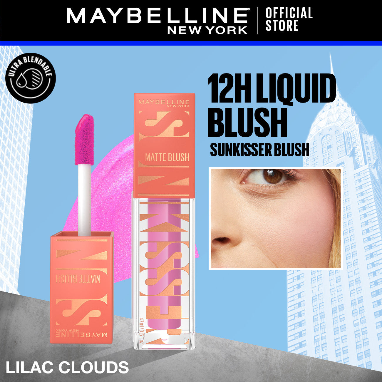 Maybelline | New York Sunkisser Liquid Glow Blush | Matte Lilac Clouds 32 | Best Price in Pakistan original skincare product Pakistan
